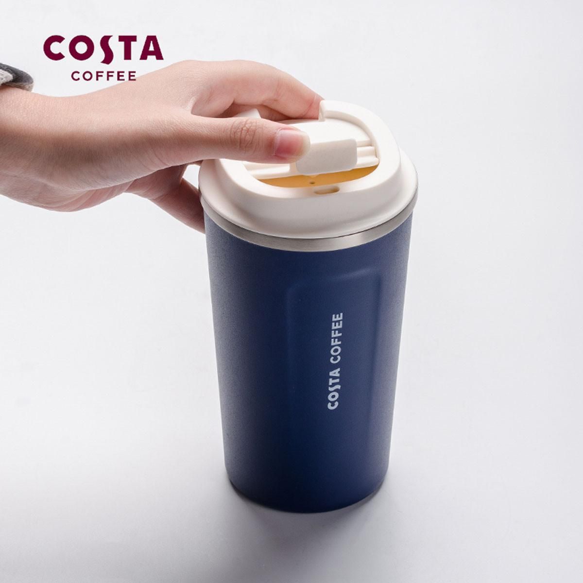 costa 咖世家COSTA经典咖啡杯带盖密封水杯便携运动咖啡杯办公室 蓝色 501ml-600ml