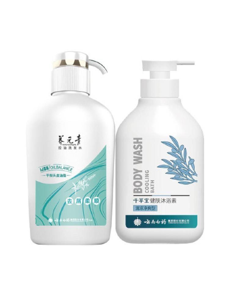 【云南白药洗发水】养元青去屑柔顺改善毛躁洗发露+沐浴素 去屑柔顺500ml+沐浴素 去屑柔顺500ml+沐浴素