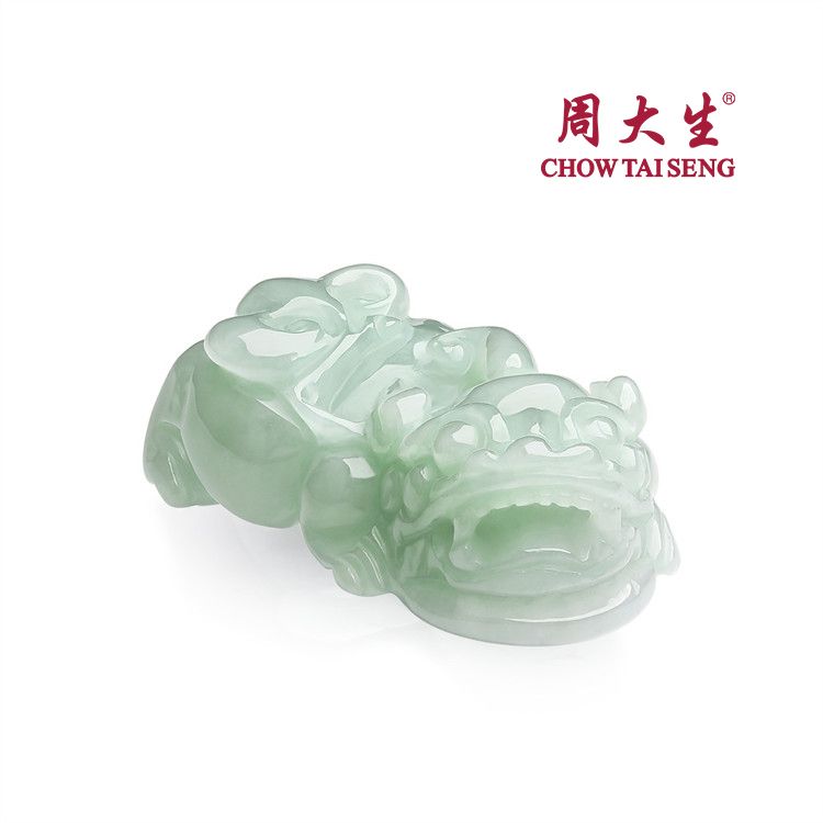 周大生 招财纳福 天然正品翡翠带色貔貅吊坠