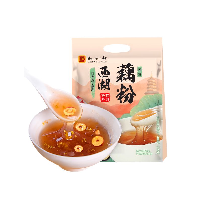 京东直供 知味观红枣莲子藕粉速溶 中华老字号西湖特产 营养早餐代餐食品400g