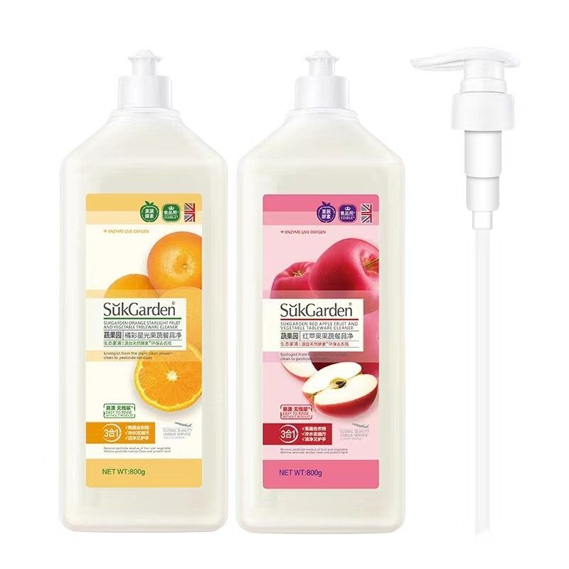 蔬果园 SukGarden阳光富士果蔬餐具净（半透瓶）泵装-800ml