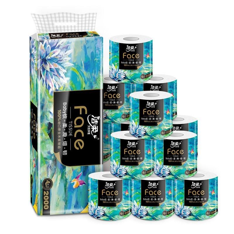 洁柔 卷纸Face4层加厚200克艺术油画1提10卷