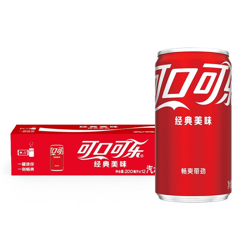 可口可乐 迷你罐汽水200ml*12罐 罐装整箱 渴了就喝可口可乐 JP