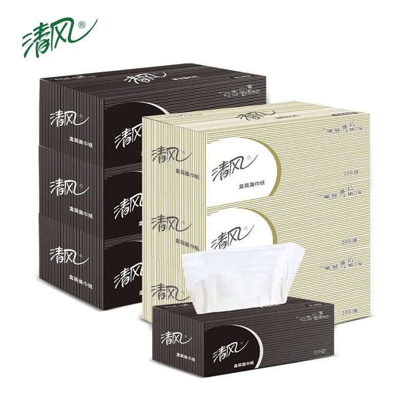 京东直供 清风  B338A2  盒装抽取式面巾纸  1  箱