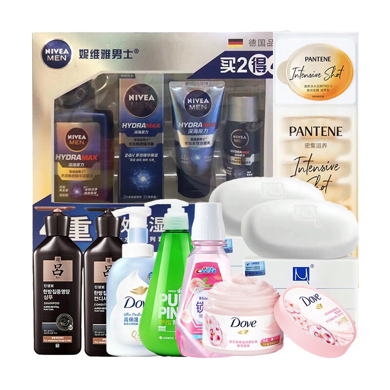 京东直供 吕洗发水+男士护肤套装+发膜+磨砂膏+牙膏+润肤皂 400ml