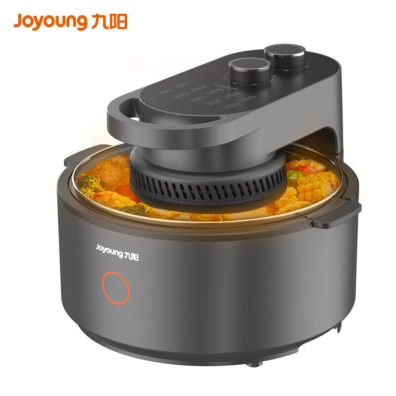 京东直供 九阳（Joyoung） 空气炸锅  5.5L大容量无需翻面烤肉牛排多种食谱多功能料理锅智能可视 蒸烤炸一体机 KL55-VF735