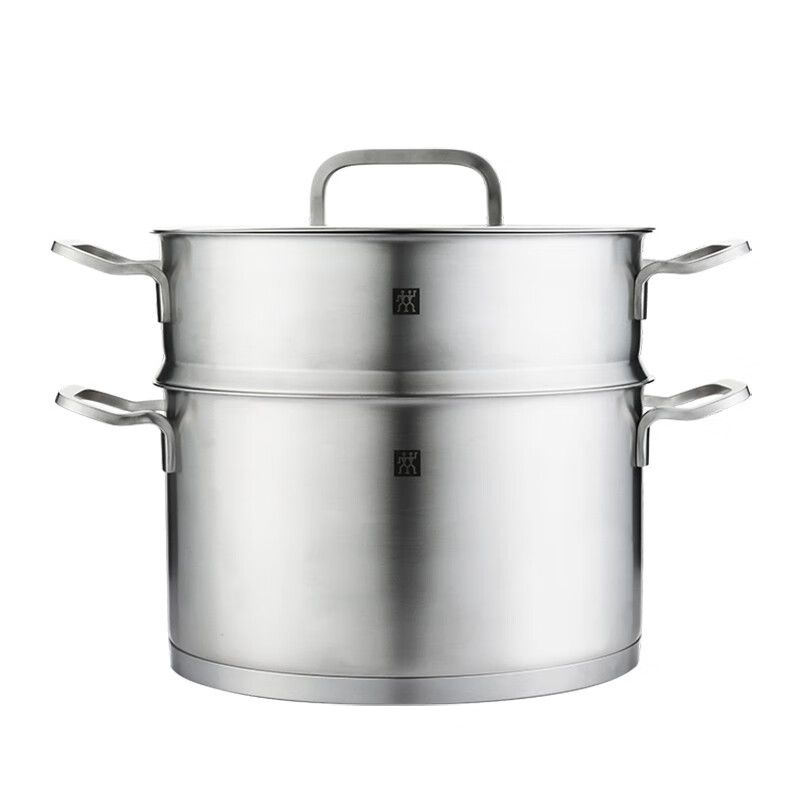 京东直供 双立人（ZWILLING）汤锅 24cm不锈钢带蒸格蒸锅锅具套装 多功能汤锅套装 ZW-C130
