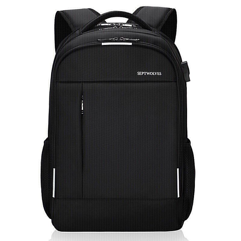 七匹狼 17.3英寸电脑背包 大容量四仓商务男 双肩包 CD001837-3A