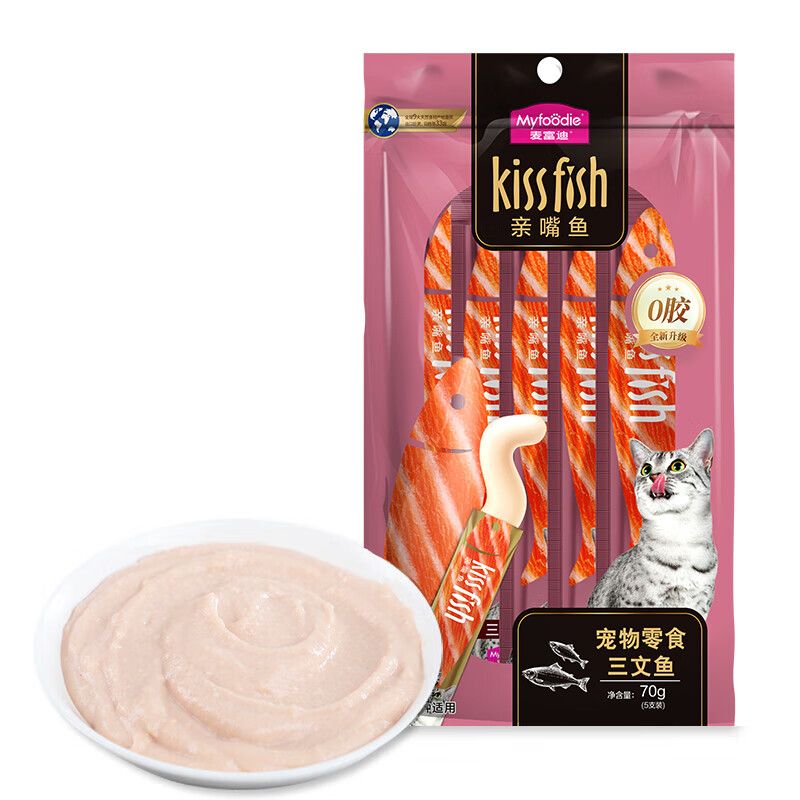 京东直供 麦富迪 猫条 成猫幼猫咪猫湿粮猫零食猫条三文鱼味14g*5