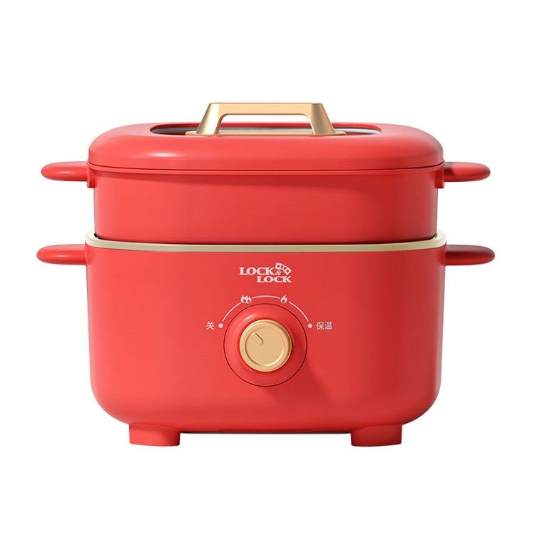LOCK&LOCK 乐扣乐扣2.5L蒸煮一体电火锅红色EJP1527RED