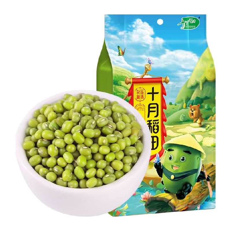 天猫 十月稻田绿豆1kg五谷杂粮绿豆汤粥搭红豆可脱皮绿豆绿豆仁 1件 .