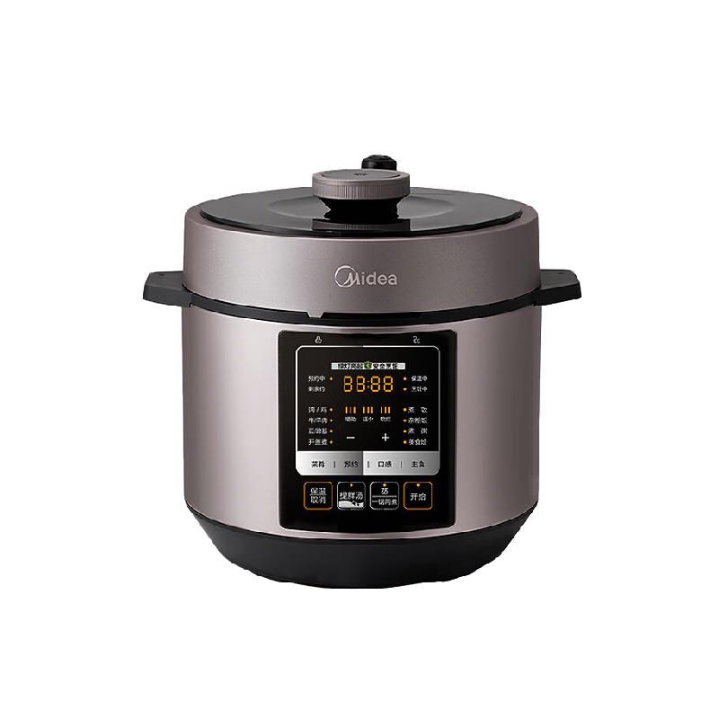 天猫 美的电压力锅家用5升大容量电饭煲3-4人智能预约高压锅官方正品 深胆金属灰 5L .