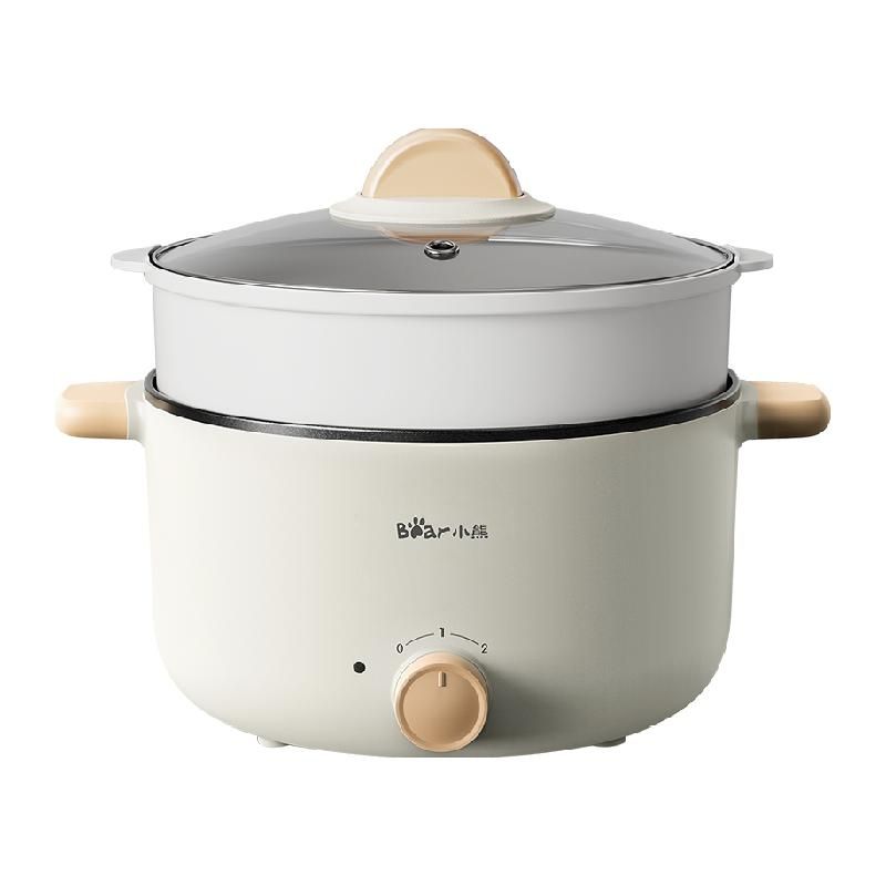 天猫 小熊电煮锅一体锅多功能家用小型迷你宿舍蒸煮面锅电热火锅小电锅 【3L蒸笼款】 .