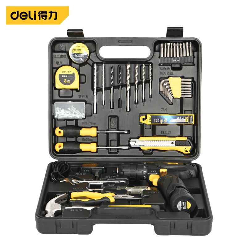 得力  锂电钻工具套装38件套 DL1038L