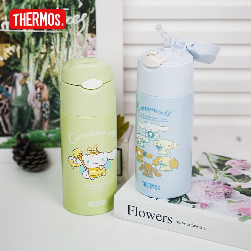 THERMOS 膳魔师 吸管杯保温杯真空316不锈钢单手开启水杯400ml TCMI-400S (大耳狗系列) 