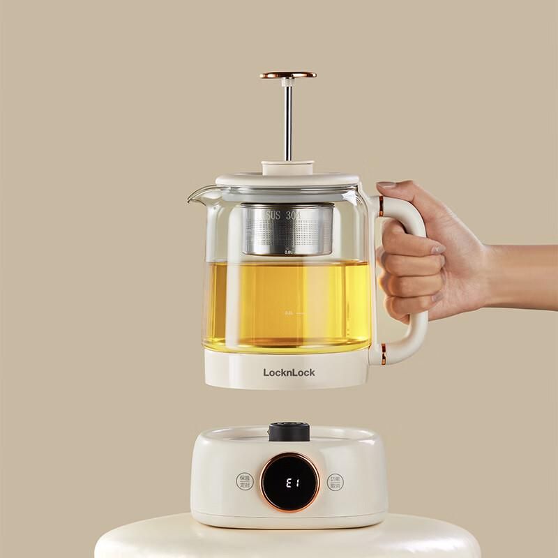 易购 乐扣乐扣(LOCK&LOCK)多功能升降式茶漏电热壶养生壶 0.8L煮茶器升降式茶漏EJK3235WHT 台