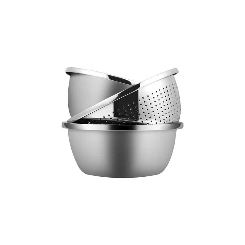 天猫 康巴赫KUO3A不锈钢料理盆三件套防滑耐用 白色 .