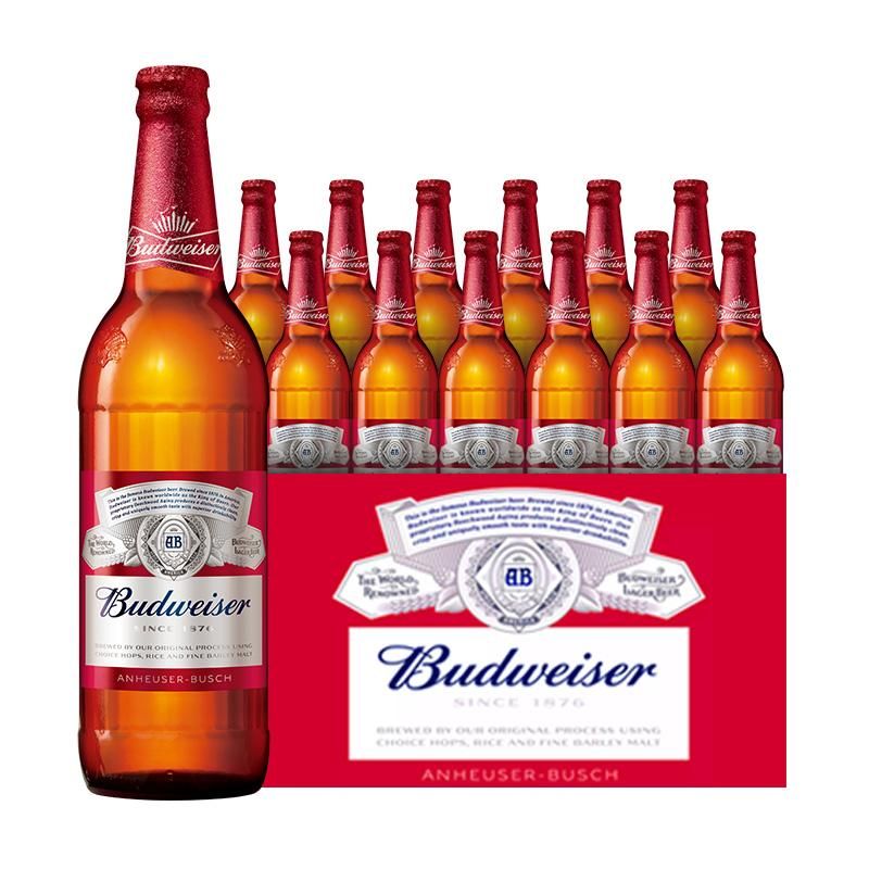 天猫 Budweiser/百威啤酒美式拉格600ml*12瓶 无规格 .