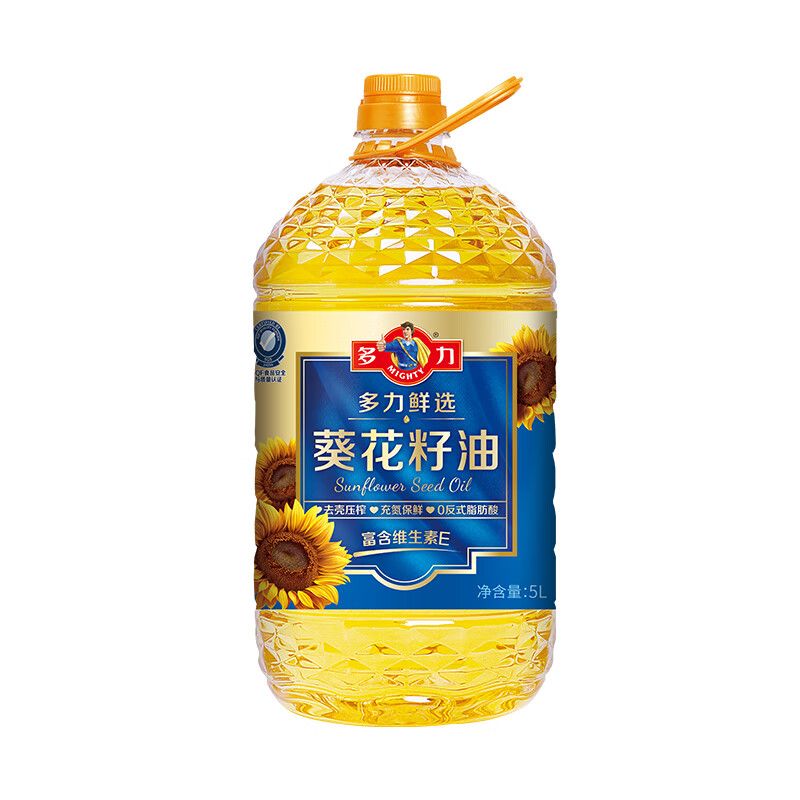 多力 食用鲜选葵花籽油5L零反式脂肪酸