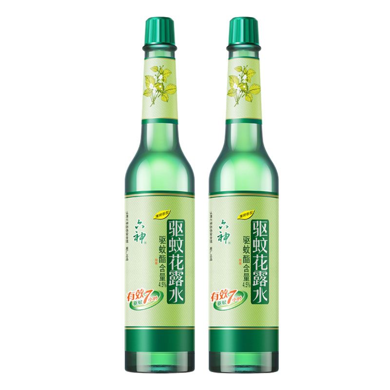 六神 经典玻璃瓶花露水195ml*2瓶-金橙【经典玻璃瓶 安心驱蚊7小时】