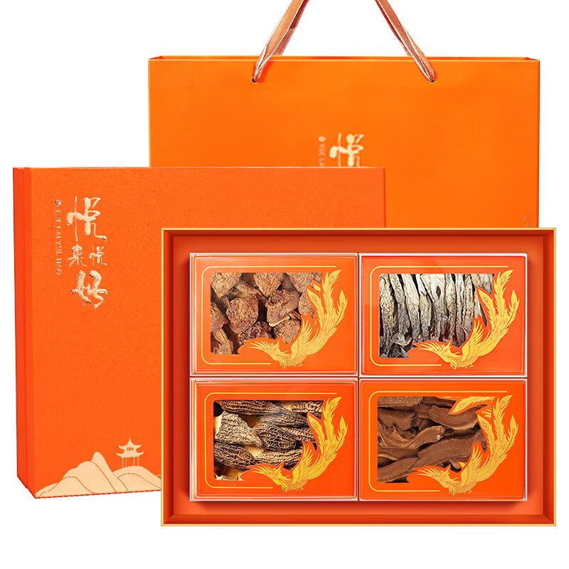 京东 配送】【年货礼盒】福东海 山珍菌菇四拼礼盒135克 羊肚菌姬松茸鹿茸菇菌菇包