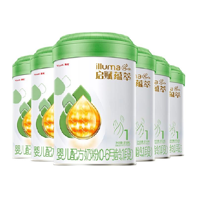 天猫 【新国标】惠氏启赋蕴萃有机1段0-6月婴儿配方奶粉810g*6罐进口 6罐；810克 .