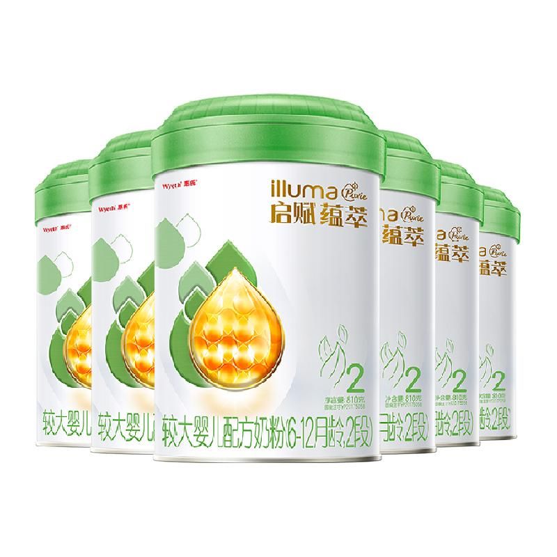 天猫 【新国标】惠氏启赋蕴萃有机2段6-12月婴儿幼儿奶粉810g*6罐进口 6罐；810克 .