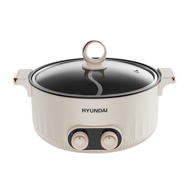 HYUNDAI 现代家用多功能鸳鸯电火锅料理锅电煮锅5L
