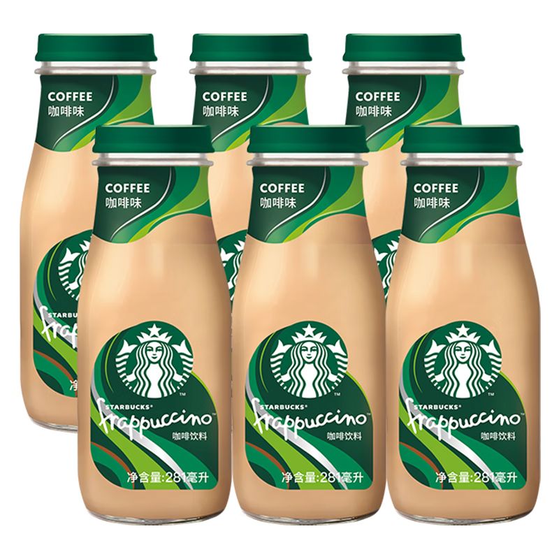 京东直供 星巴克（Starbucks）星冰乐 即饮咖啡 咖啡味 281ml*6瓶装 咖啡饮料(新老包装随机发)