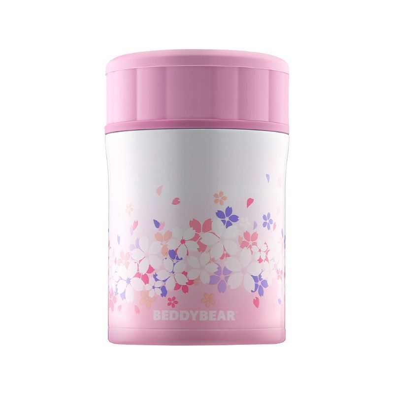 杯具熊 焖烧壶500ml 含汤匙 限量款 全积分兑换 保温壶焖烧罐 - 樱花 焖烧保温杯