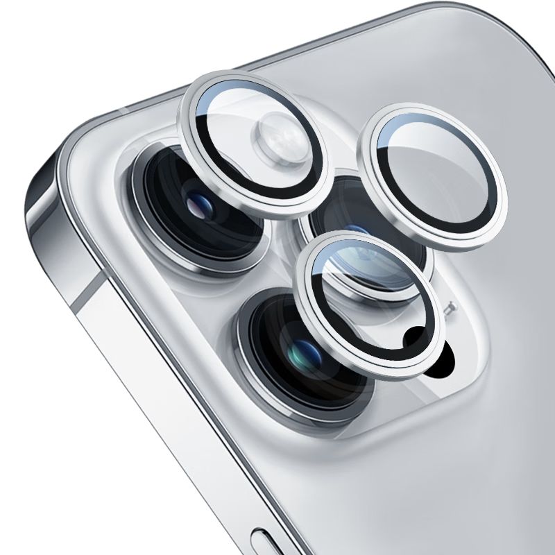 京东直供 蓝猩先生 适用苹果14pro镜头膜iphone14promax后置摄像头保护膜 高清耐磨耐刮【闪钻银三片装】