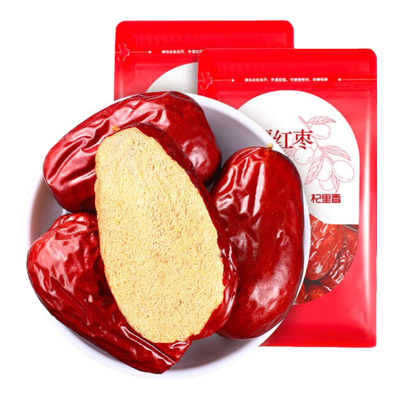 京东直供 杞里香 新疆大红枣500g 精选新疆特产大红枣 蜜饯果干和田骏枣零食送礼