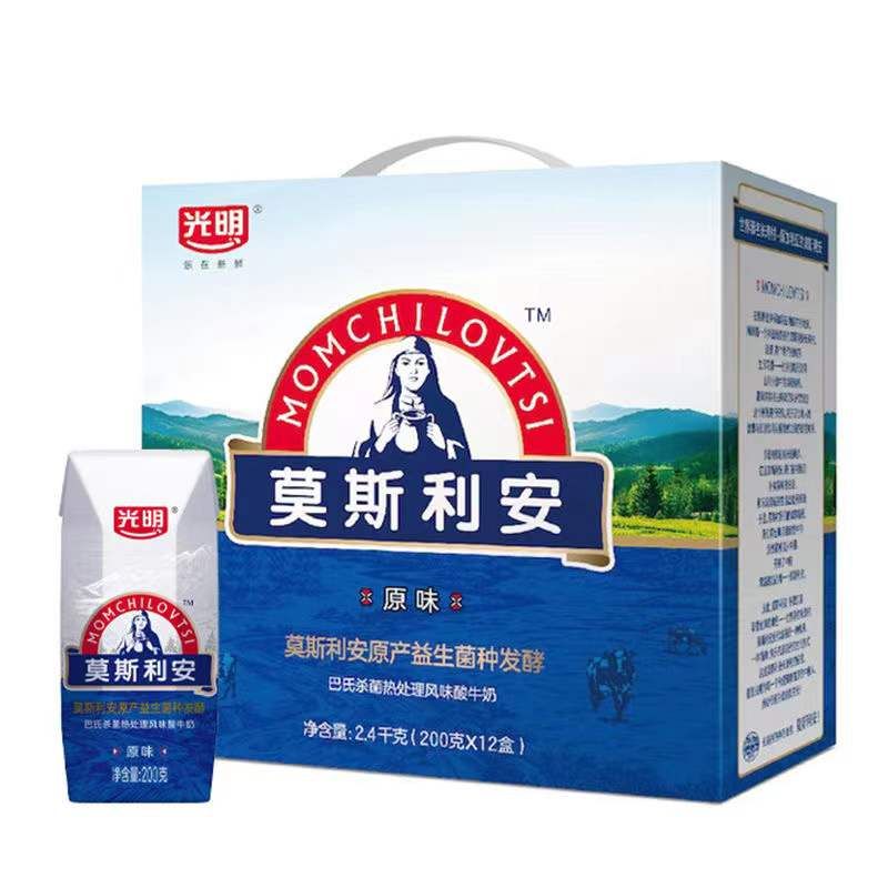 光明 莫斯利安常温酸奶200g*12盒原味 巴氏杀菌常温酸牛奶(原味)