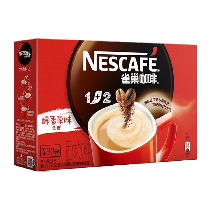 天猫 【自营】雀巢咖啡1+2三合一多口味选择30条速溶低糖办公提神 原味30条 .