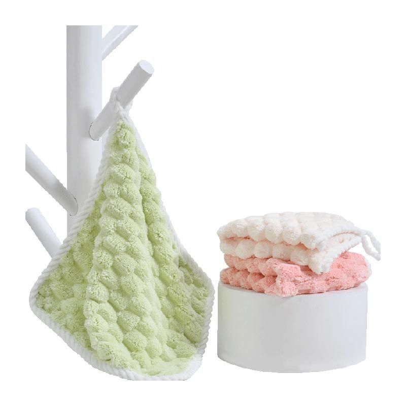 天猫 洁丽雅毛巾挂钩方巾A类比纯吸水棉柔软儿童宝宝小毛巾擦手面巾2条 粉红色；30x30cm .