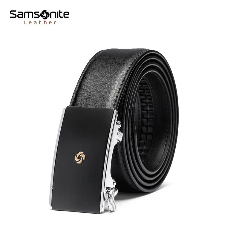 京东直供 新秀丽（Samsonite）男士皮带本命年腰带男礼物高端牛皮自动扣腰带新年礼盒TK29002