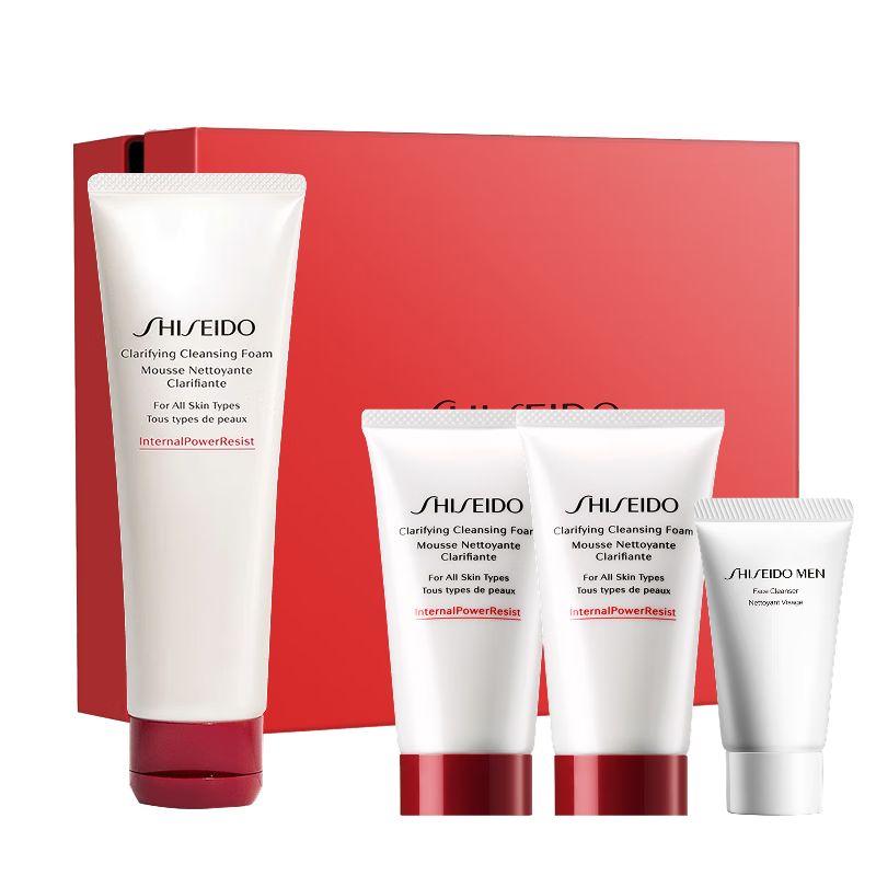 京东直供 资生堂（SHISEIDO）肌活焕采洁面膏125ml 清洁毛孔改善粗糙洗面奶 生日礼物 礼盒