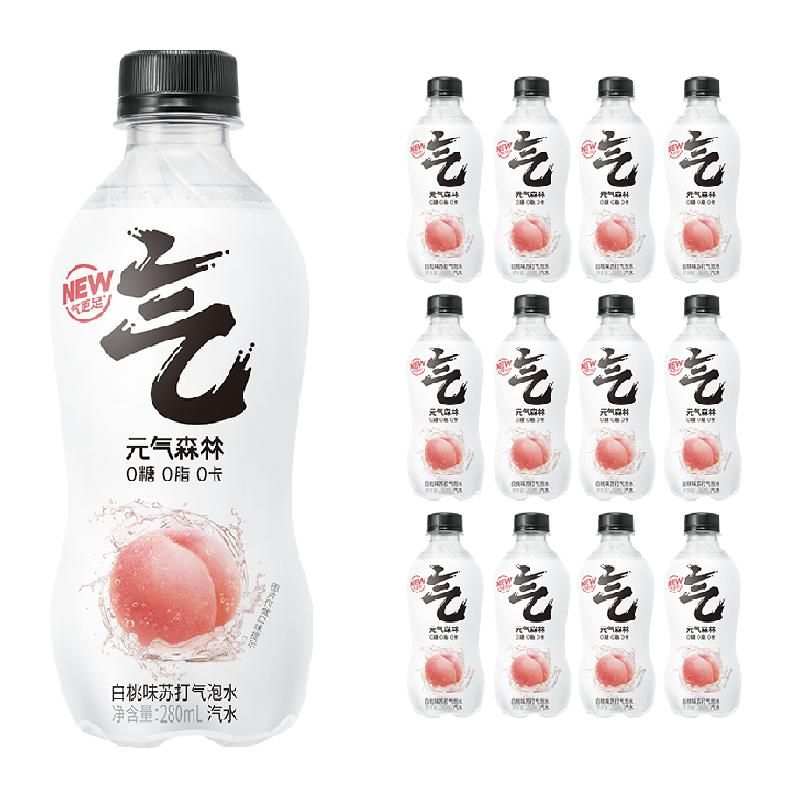 天猫 元气森林白桃味0糖0脂0卡气泡水280ml*12瓶饮料汽水 无规格 .