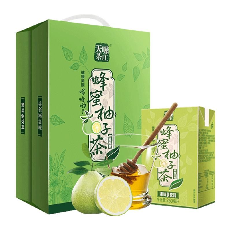 天猫 天喔茶庄蜂蜜柚子茶250ml*16盒果味茶饮料饮品水饮量贩整箱礼盒 柚子味；1件 .