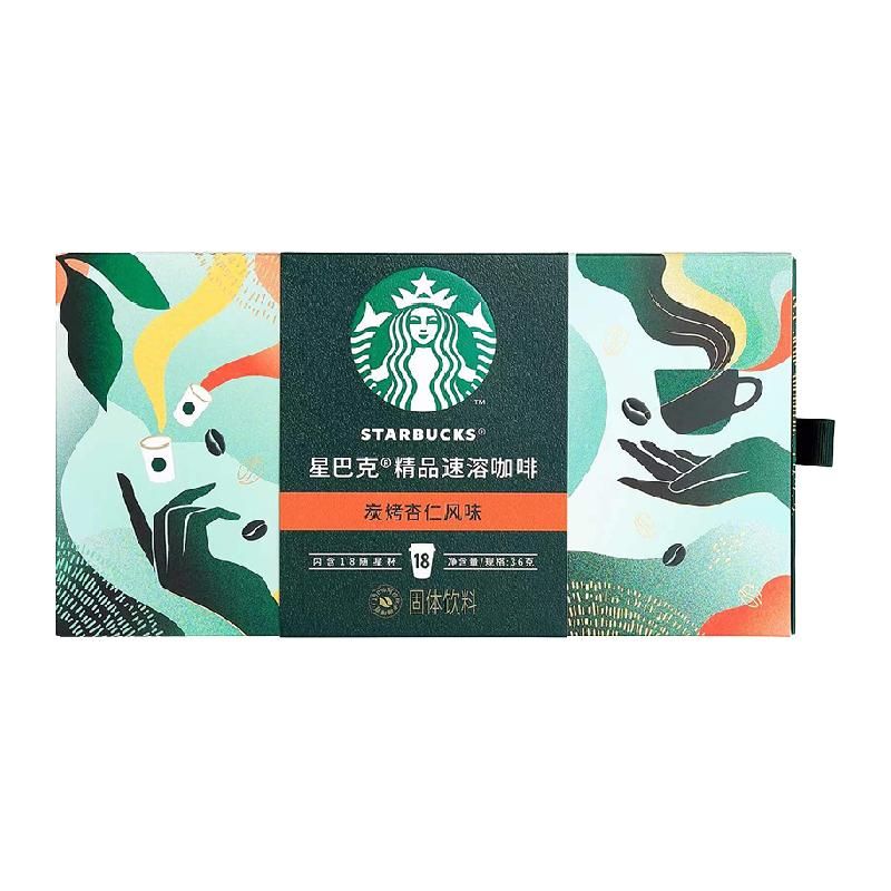 天猫 星巴克随星杯2.0系列速溶咖啡2g*18杯炭烤杏仁冷热即溶黑咖啡
