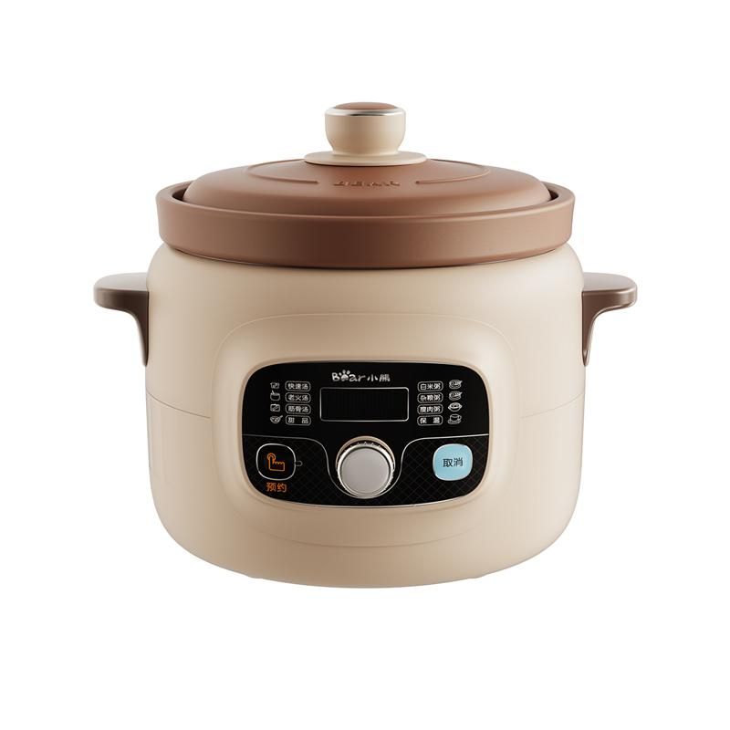 天猫 Bear\小熊  DDG-D40X9电炖锅4L原矿紫砂材质防溢锅双保温多种菜单 褐色 .