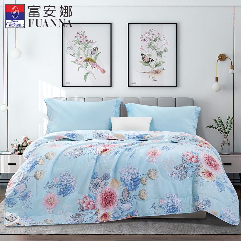 富安娜 抑菌空调被 七孔纤维被 印花夏凉被  203*229cm 370g  流光若梦 积分兑换