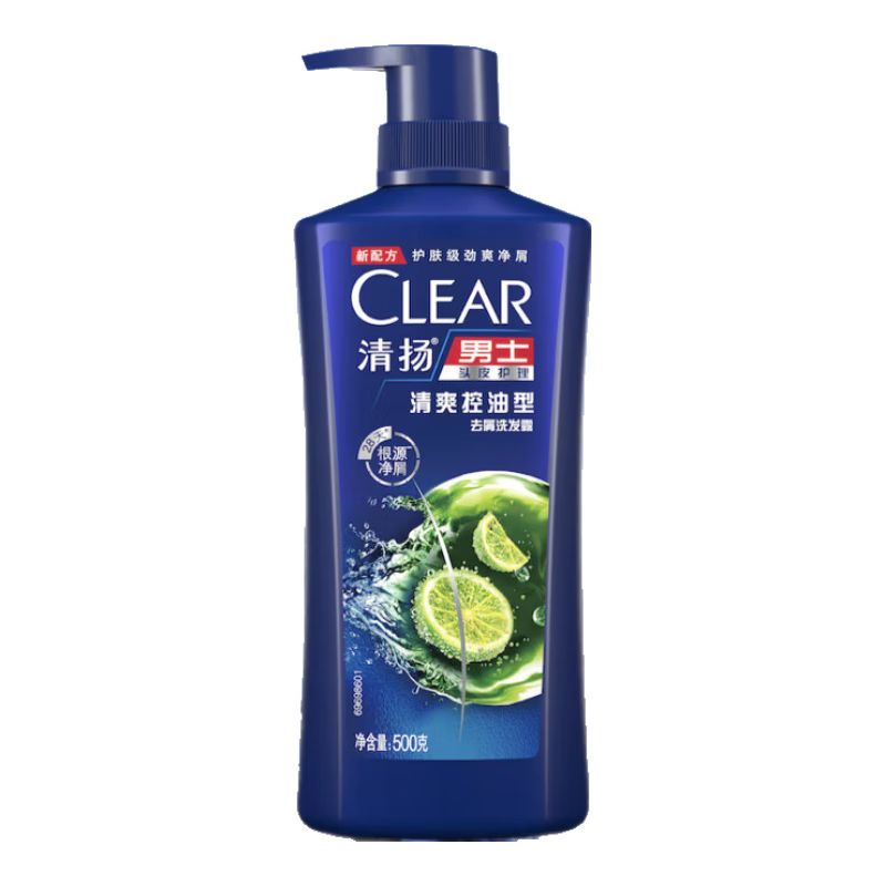 京东直供 清扬（CLEAR）男士去屑洗发水清爽控油型500g+100gX2 青柠薄荷醇 【KPL电竞】