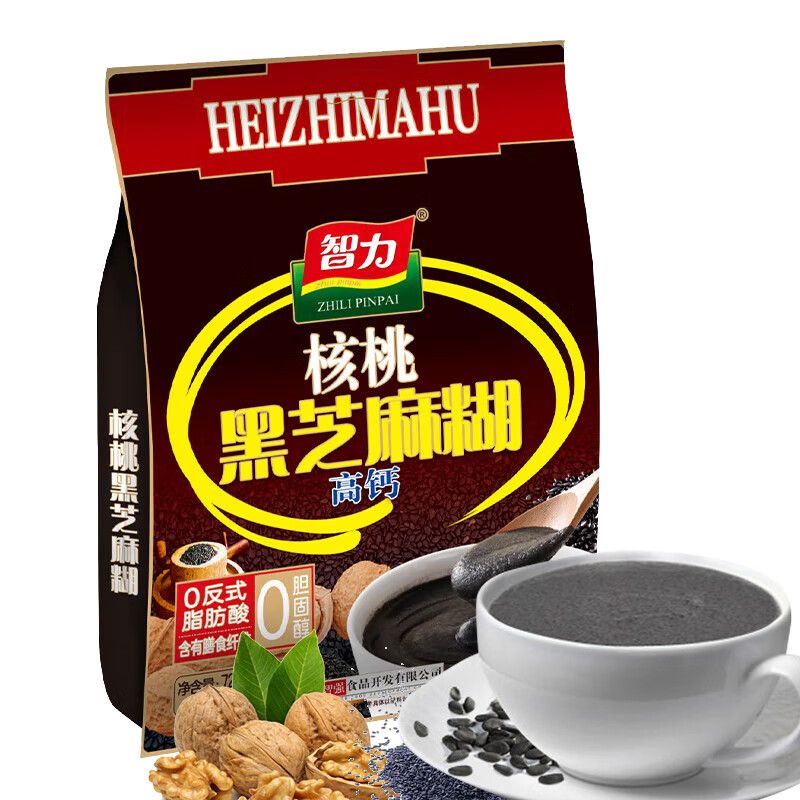 京东直供 智力核桃黑芝麻糊720g/袋独立包装五谷代餐冲泡即食家庭装营养早餐