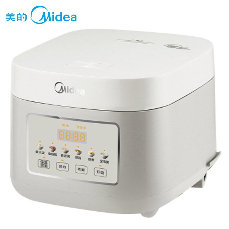 美的 电饭煲 3L家用电饭锅 316L不锈钢内胆无涂层煮饭锅 1-3人多功能0涂层煲汤煮粥锅MB-RE387S