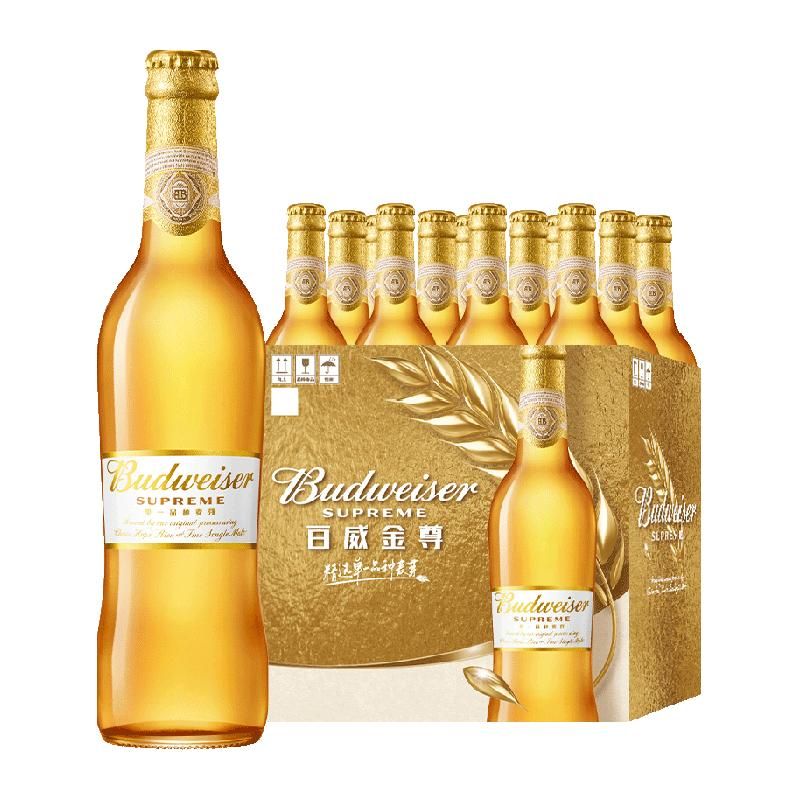 天猫 Budweiser/百威金尊啤酒500ml*12瓶整箱瓶装 无规格 .