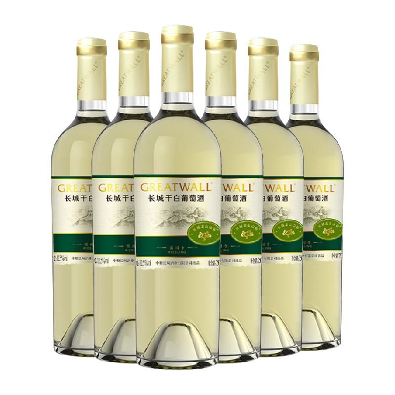 天猫 中粮长城白葡萄酒山谷雷司令高级干白750ml×6瓶国产红酒整箱装 无规格 .