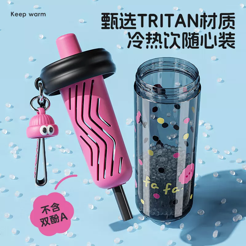 炊大皇 【新品】TRITAN材质吸管杯650ml 大容量茶仓随身杯 耐高温便携水杯茶杯