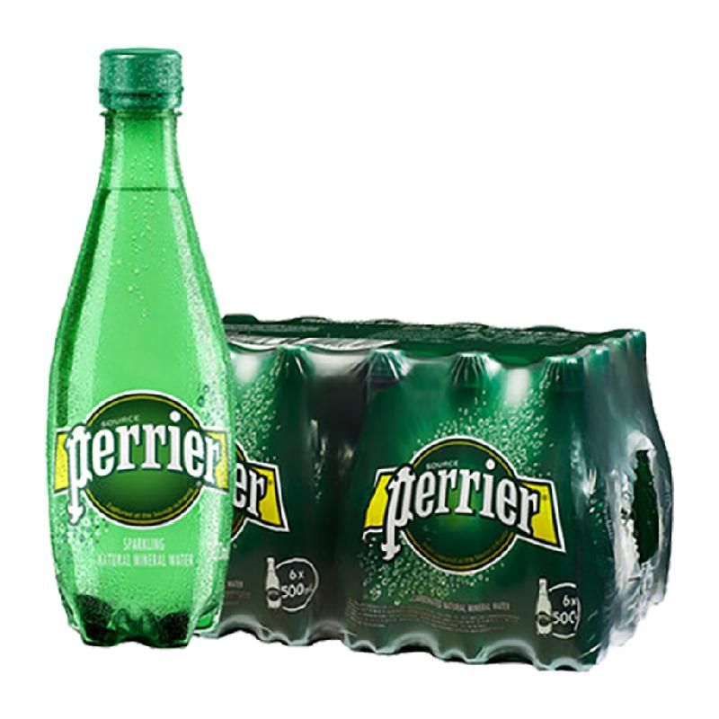 天猫 法国进口Perrier/巴黎水天然矿泉水无糖原味气泡水500ml*24瓶 1件 .