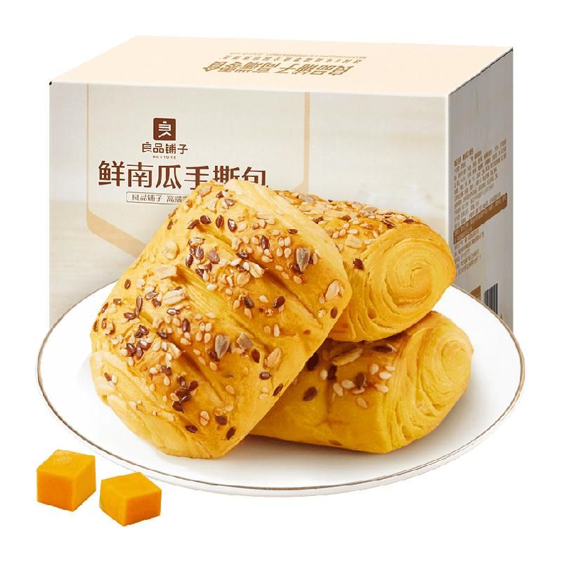 天猫 良品铺子鲜南瓜手撕包500g早餐面包蛋糕零食吐司营养手撕面包 无规格 .